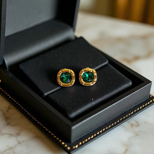 Brinco Majestade Dourado e Verde