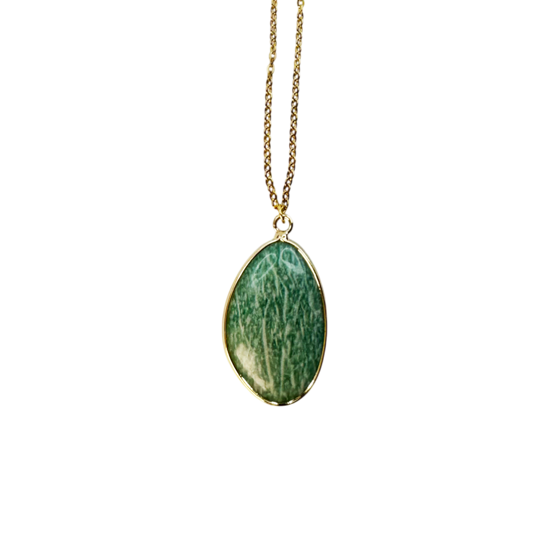 Colar Pedra Verde Natural