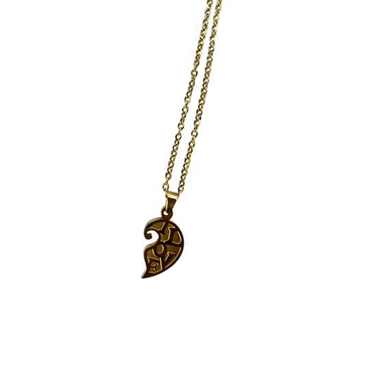 Colares Lovers Dourado & Grafite – Duo Coração