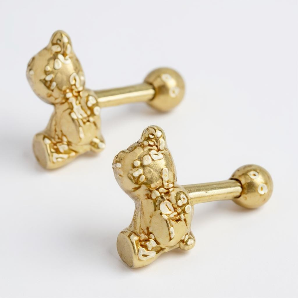 Brinco Ursinho Dourado