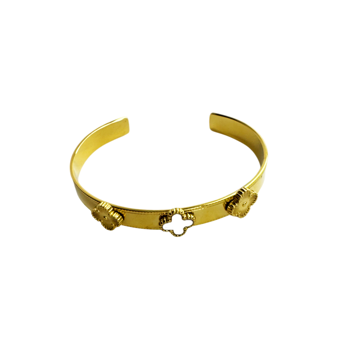 Bracelete Trevos Madrepérola Branca