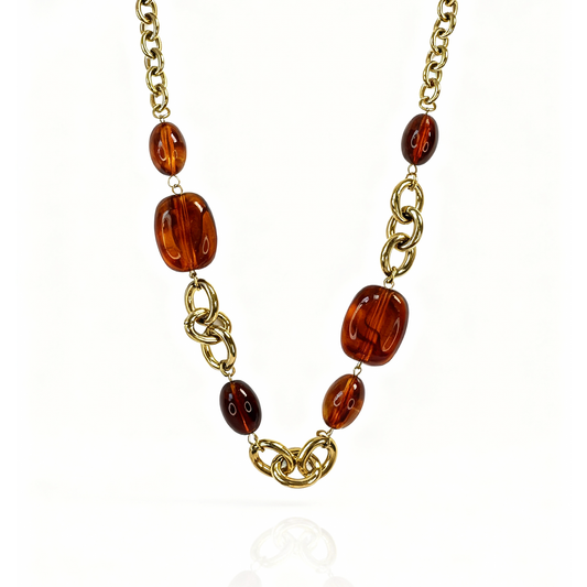 Colar Carmim Dourado