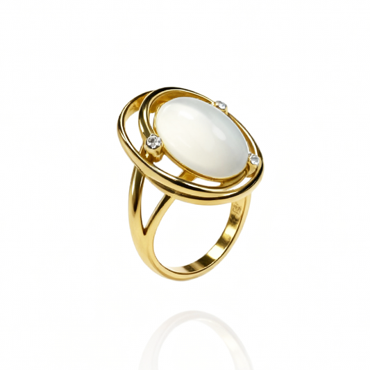 Anel Elipse Dourado
