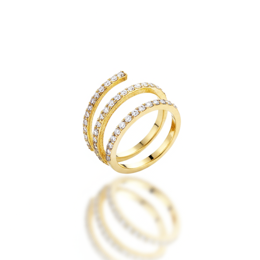 Anel Trilhas Dourado