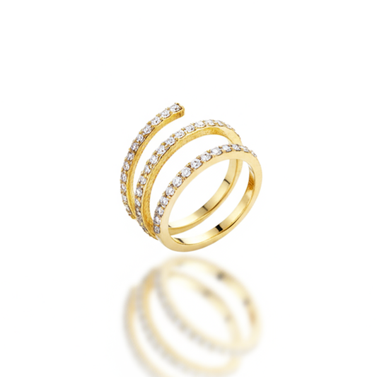 Anel Trilhas Dourado