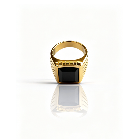 Anel Stone Dourado Masculino