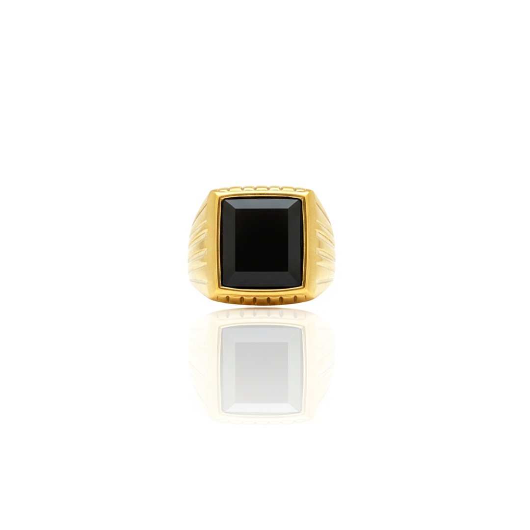 Anel Stone Dourado Masculino
