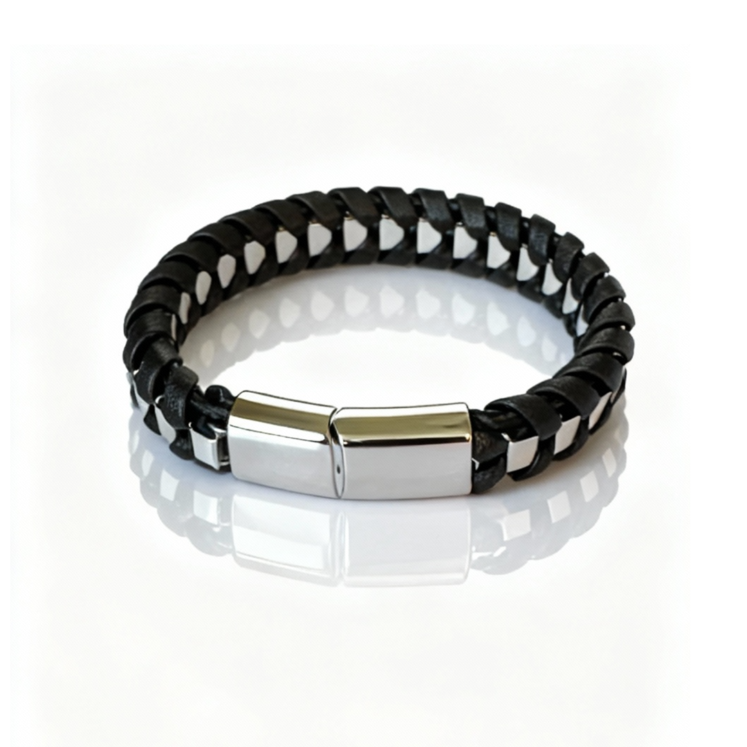 Pulseira Trama Prateada Masculina
