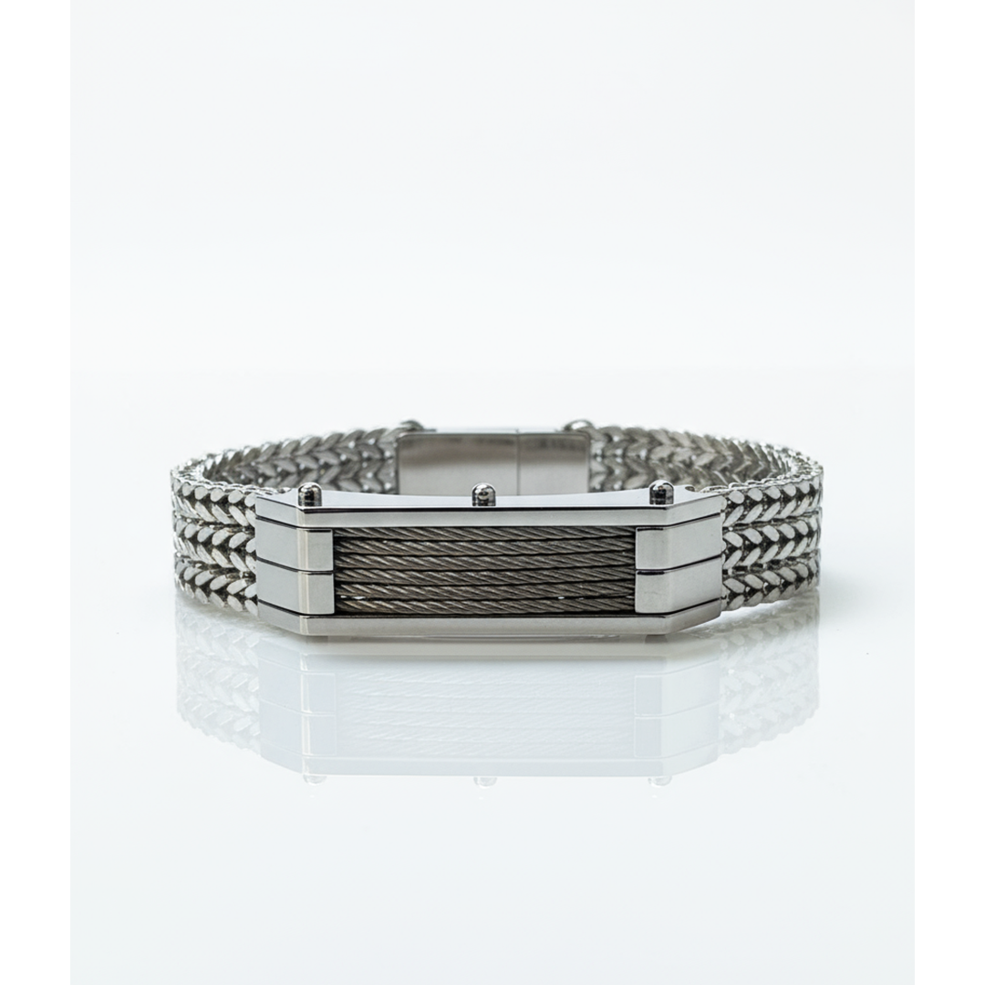 Pulseira Malha Prateada Masculina
