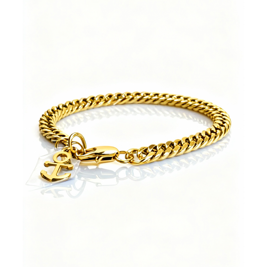 Pulseira Anchor Dourada Masculina