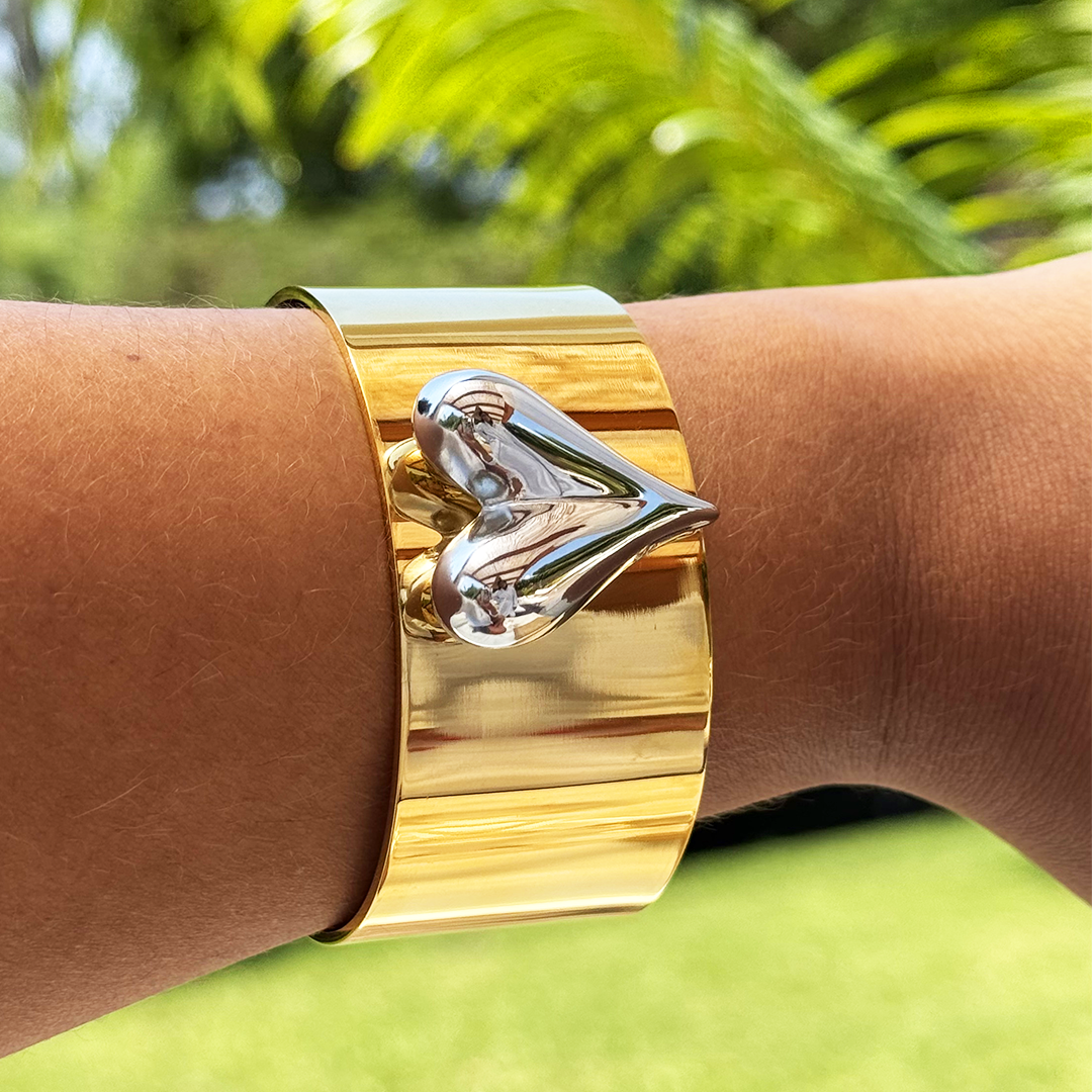 Bracelete Bold Coração Dourado