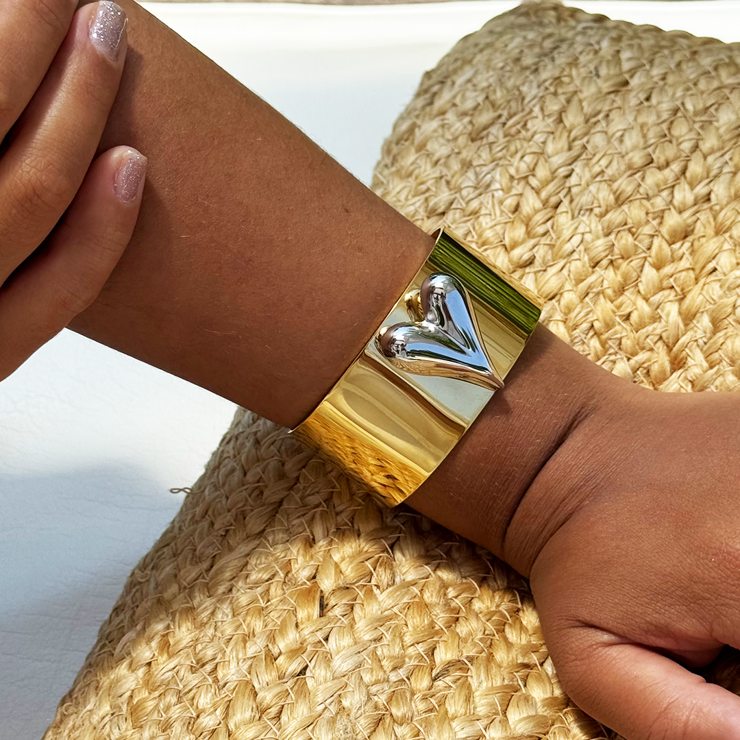 Bracelete Bold Coração Dourado
