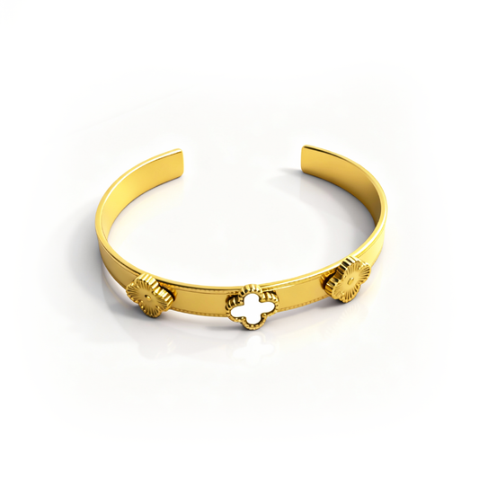 Bracelete Trevos Madrepérola Branca