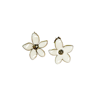 Brinco Jasmine Dourado e Branco