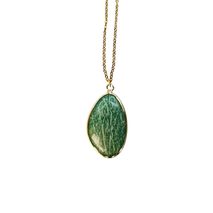 Colar Pedra Verde Natural