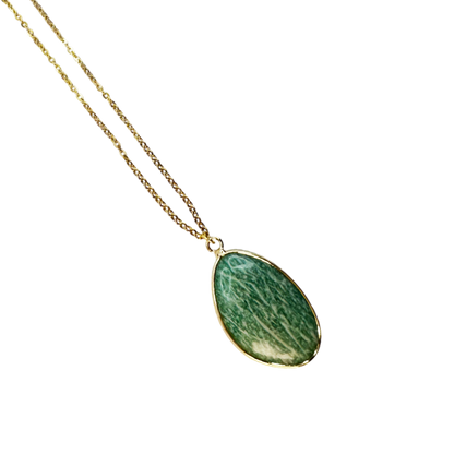 Colar Pedra Verde Natural
