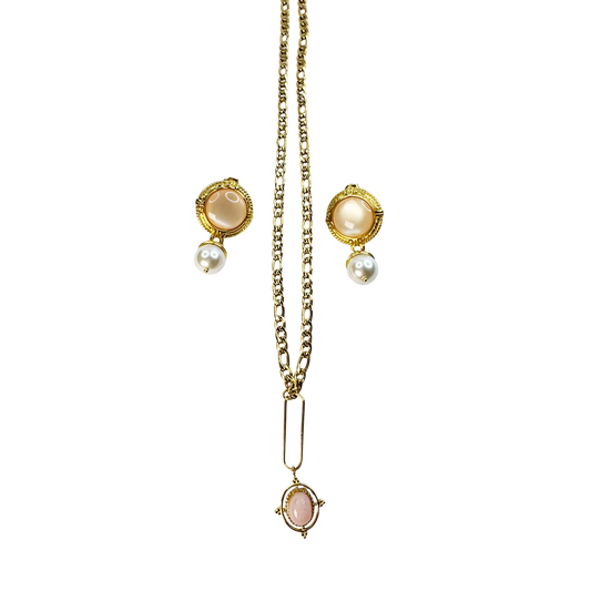 Conjunto Elisé Dourado & Nude