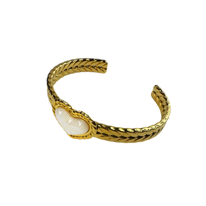 Bracelete Coração Madrepérola Dourado