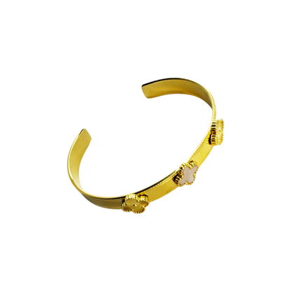 Bracelete Trevos Madrepérola Branca