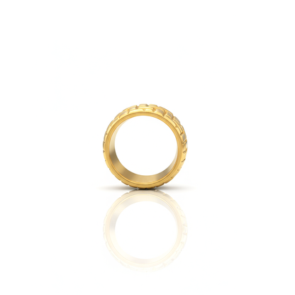 Anel Mosaico Dourado Masculino