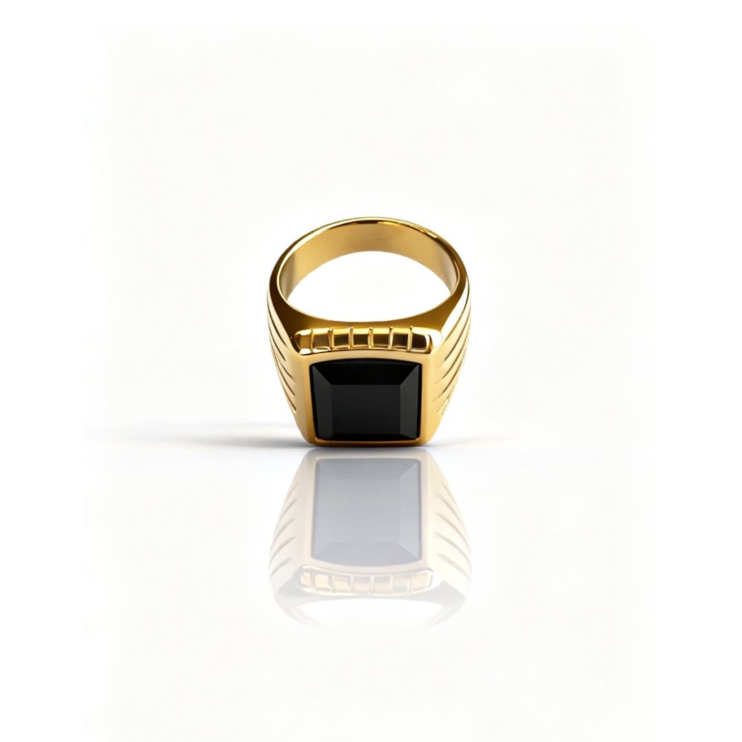 Anel Stone Dourado Masculino