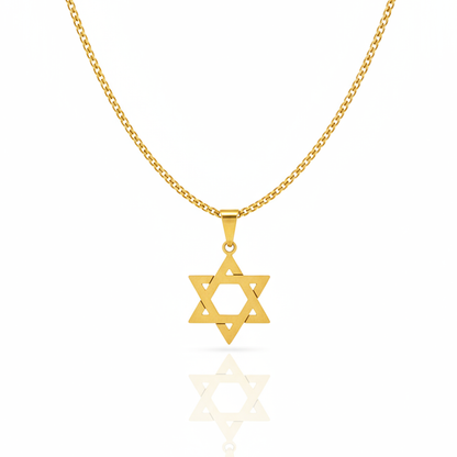 Colar Estrela de Davi Dourado Masculino