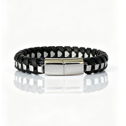 Pulseira Trama Prateada Masculina