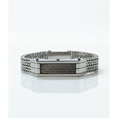 Pulseira Malha Prateada Masculina