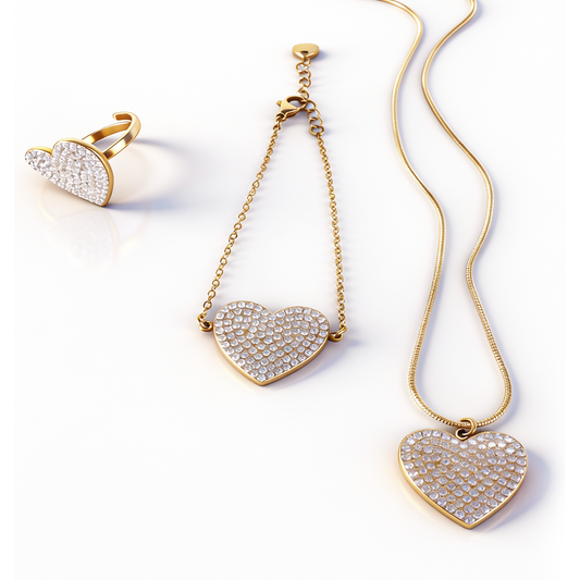 Conjunto Amaline Zircónias Dourado